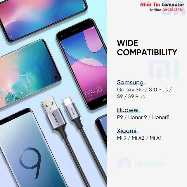 Cáp sạc nhanh USB Type C dài 0,25m đến 2m Ugreen 60124/60125/60126/60127/60128