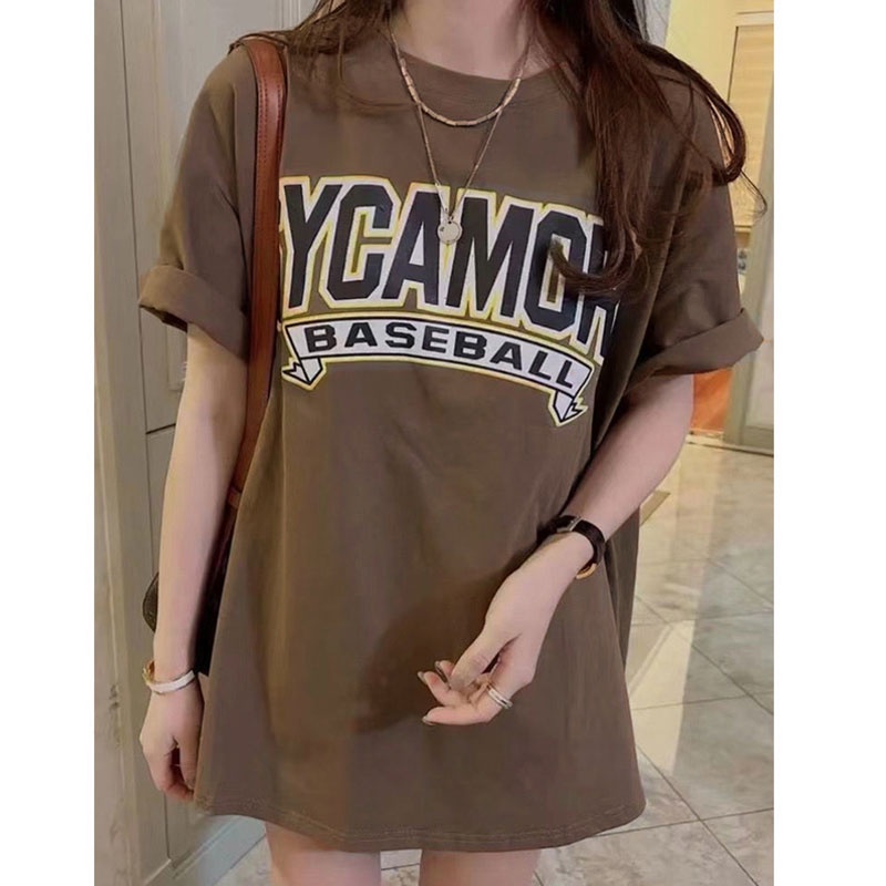 NRVP Áo Thun 100% Cotton Dáng Rộng Cổ Tròn Thời Trang 2022 Cho Nữ