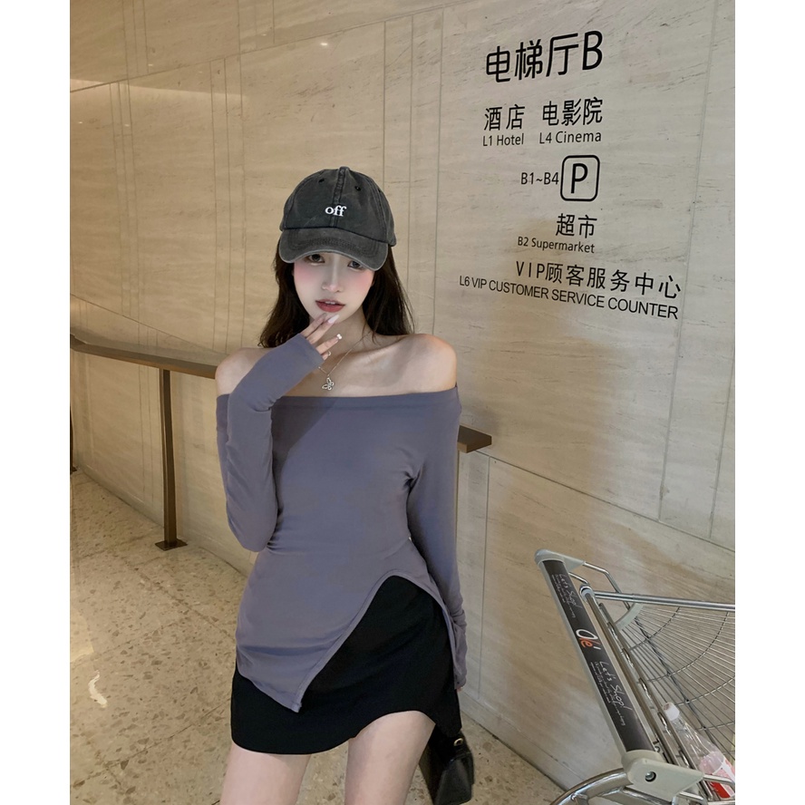 Áo nữ tay dài xẻ tà quyến rũ COZOK