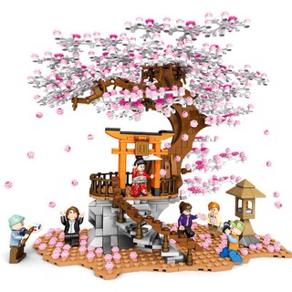 Sembo block 601076 - mô hình lắp ráp - hoa anh đào nở cherry tree có đèn
