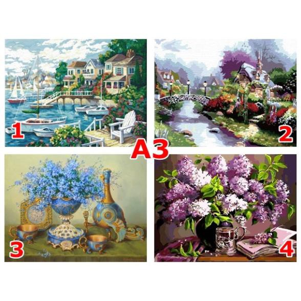 Tranh sơn dầu số hóa tự vẽ DIY 40x50cm nhiều mẫu