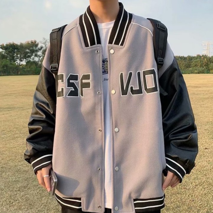 Áo khoác bóng chày dài tay thời trang năng động cho nam nữ