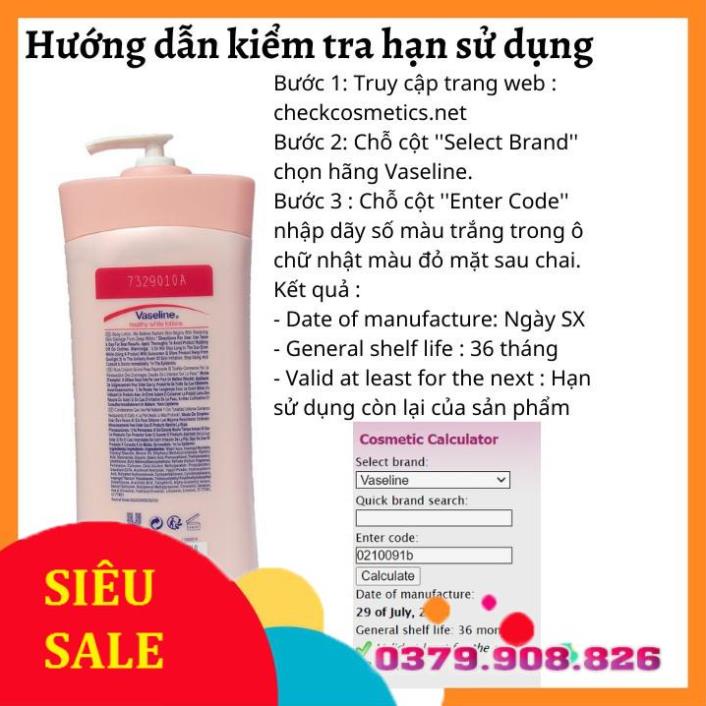 Sữa Dưỡng thể Vaseline 725ml Body Lotion Mỹ trắng da ,mịn màng, cấp ẩm chuyên sâu , phù hợp cho làn da châu Á