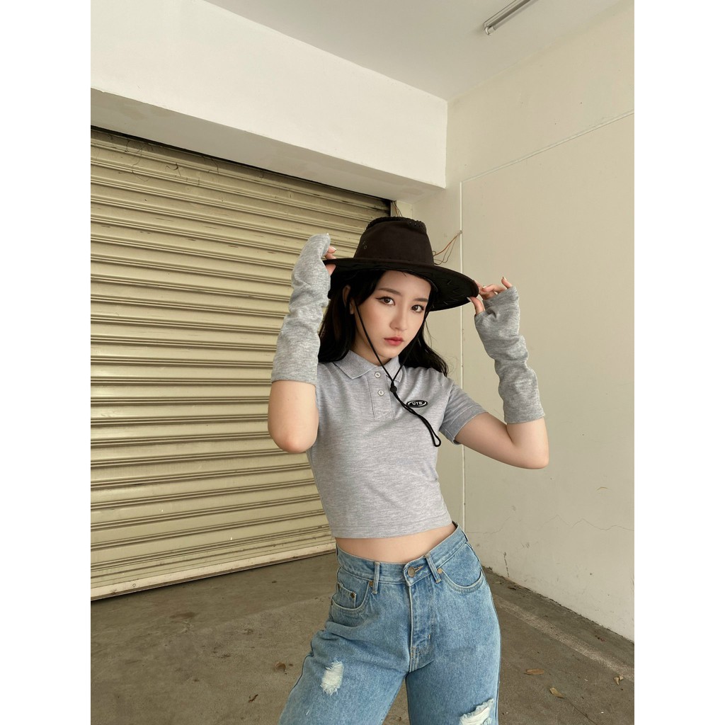 [Mã AFF22MALL30K giảm 30k đơn 99k] Usthebasic - Áo croptop cổ polo UTB Basic Polo Croptop V.2