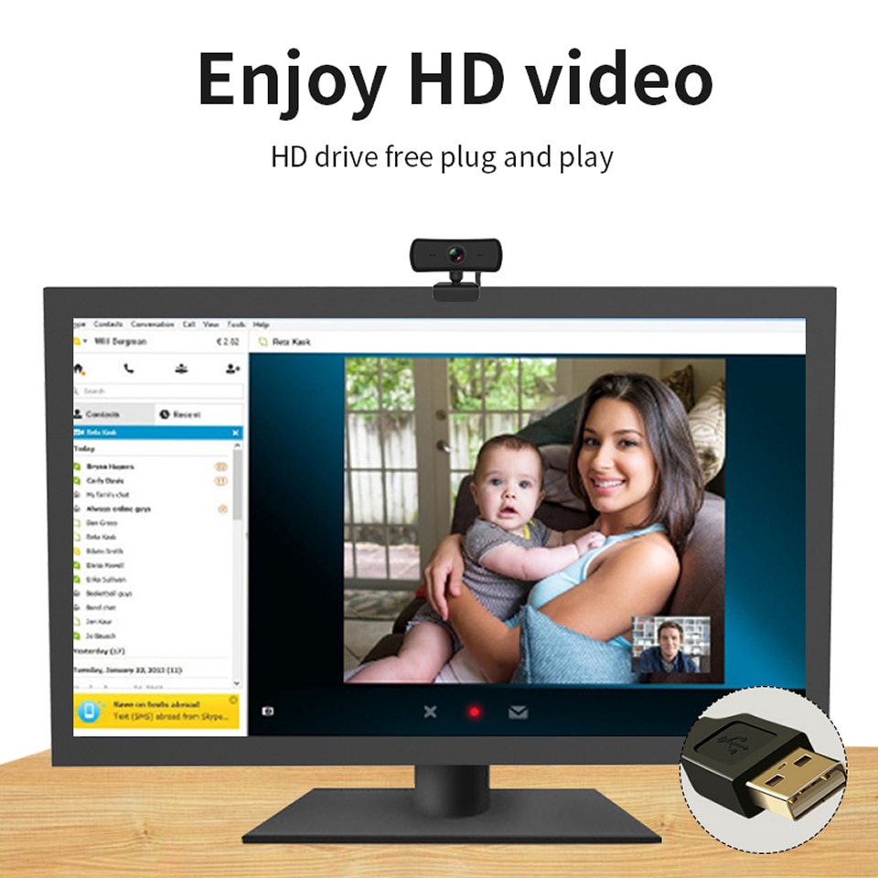 Webcam 1080p Hd Xoay 360 Độ Cho Máy Tính | BigBuy360 - bigbuy360.vn