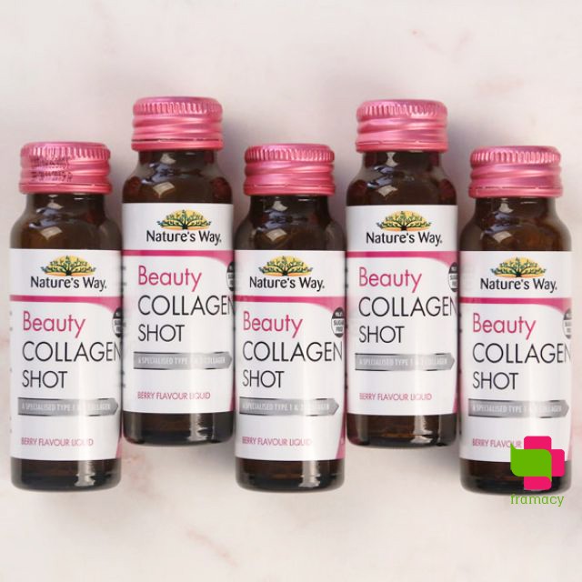 Nature's Way Beauty Collagen Shot thủy phân (10x50ml)/Collagen Liquid dạng nước (500ml), Úc có hạt nho và vitamin E | BigBuy360 - bigbuy360.vn