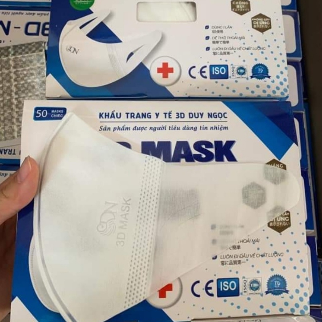 Khẩu Trang 3D Mask Duy Ngọc Kháng Khuẩn Lọc Bụi Hộp 50 Cái