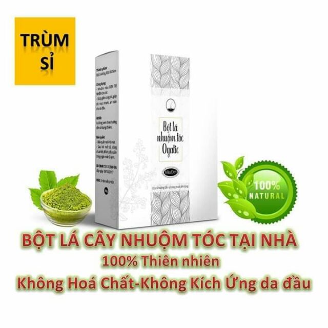 Bột lá nhuộm tóc phủ bạc ogatic