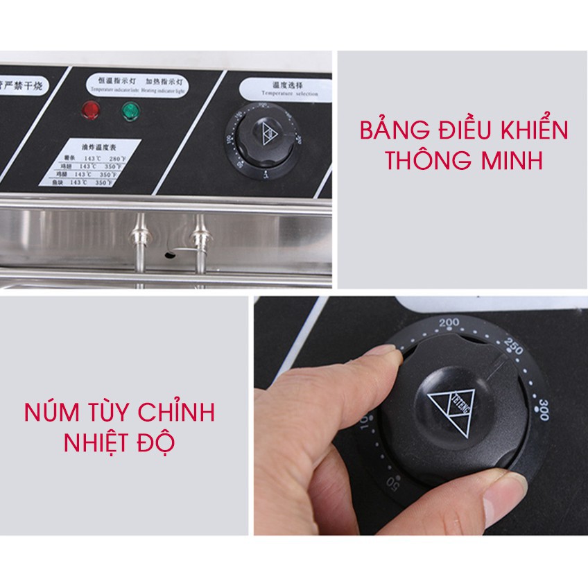 Bếp Chiên Nhúng Điện cao cấp chuyên dụng công nghiệp cho các quán ăn nhanh (loại 5,5l) bảo hành 1 năm