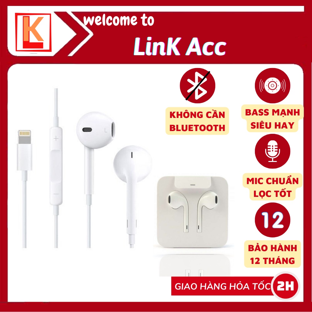 Tai nghe Lightning IC zin chính hãng KBS cho 7/ 8/ Plus/ X/ Xsmax/ 11/ 12/ 13Promax- Không cần bluetooth - BH 12 tháng