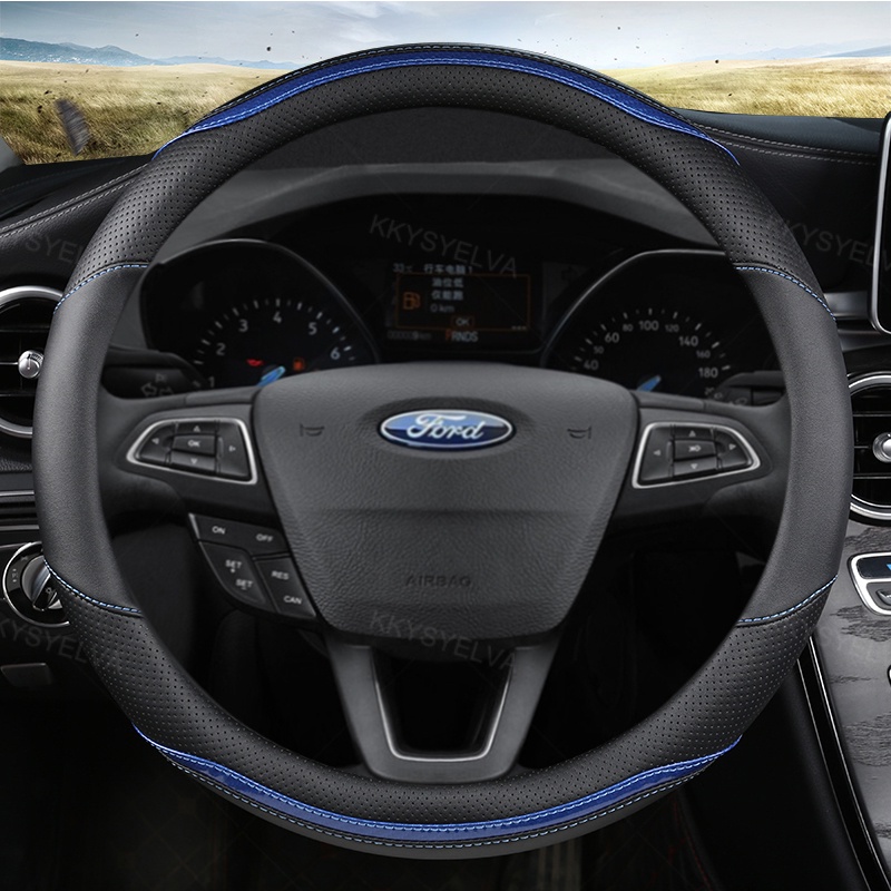 Vỏ Bọc Vô Lăng 37 38cm Cho Ford EcoSport Escape Kuga Expedition EL Max Explorer Galaxy S-Max F-Series Raptor Focus