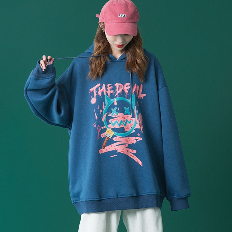 IELGY  Áo Hoodie Mỏng Dáng Rộng Phong Cách Hàn Quốc Cho Nữ