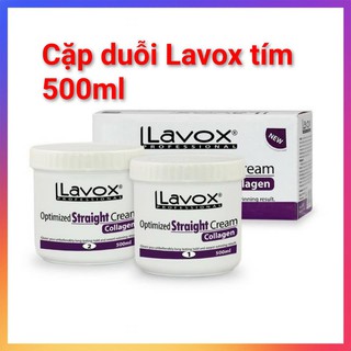 Thuốc Duỗi Tóc Chuyên Nghiệp Collagen Lavox Tím 500ml*2