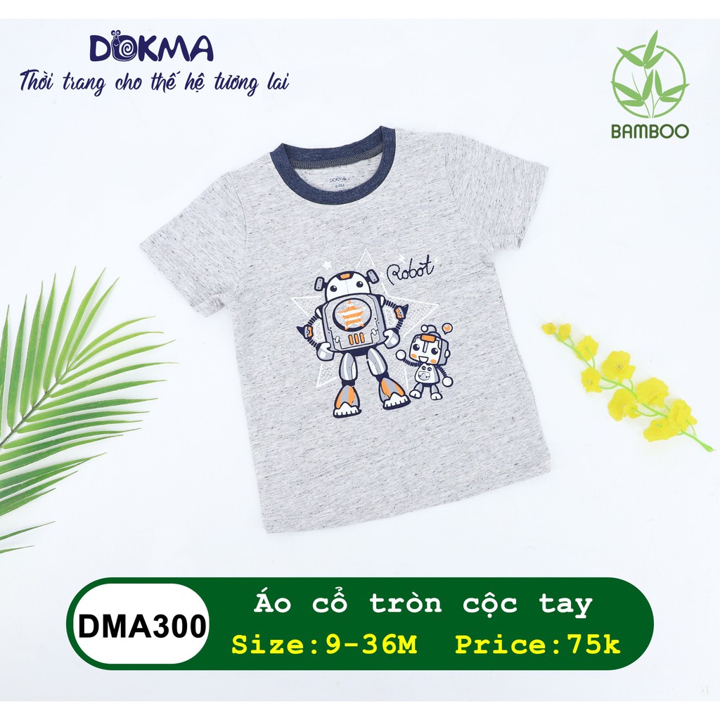 [Mã FAMAYFA2 giảm 10K đơn 50K] DMA300 Áo cổ tròn cộc tay Dokma vải sợi tre (9-36M)