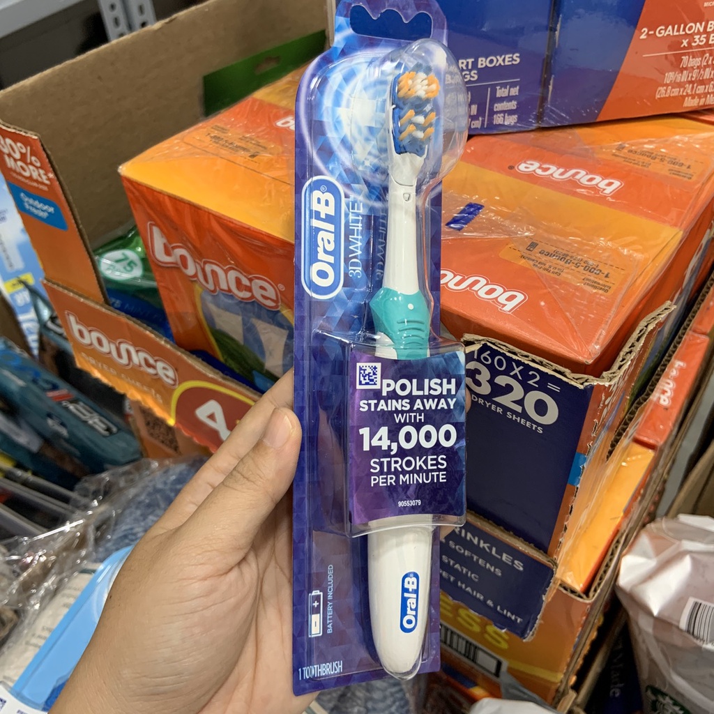 Bàn chải đánh răng điện Oral - B cho trẻ em trên 3 tuổi và người lớn sử dung pin AA rất dễ thay thế  - EDS Hàng Mỹ