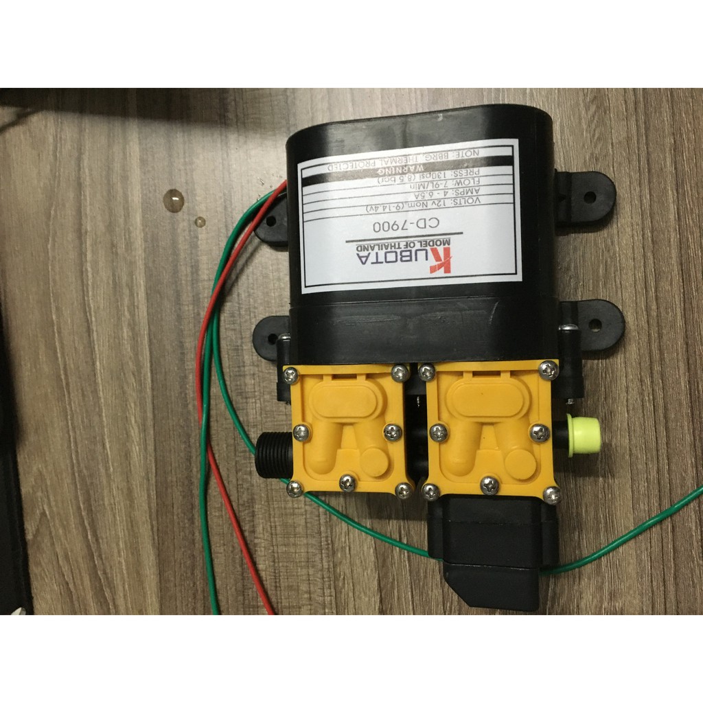 Máy bơm đôi KUBUTA tăng áp lực nước mini 12V 120W Lưu lượng 9L/phút Tự động hút và ngắt nước sử dụng cho bộ