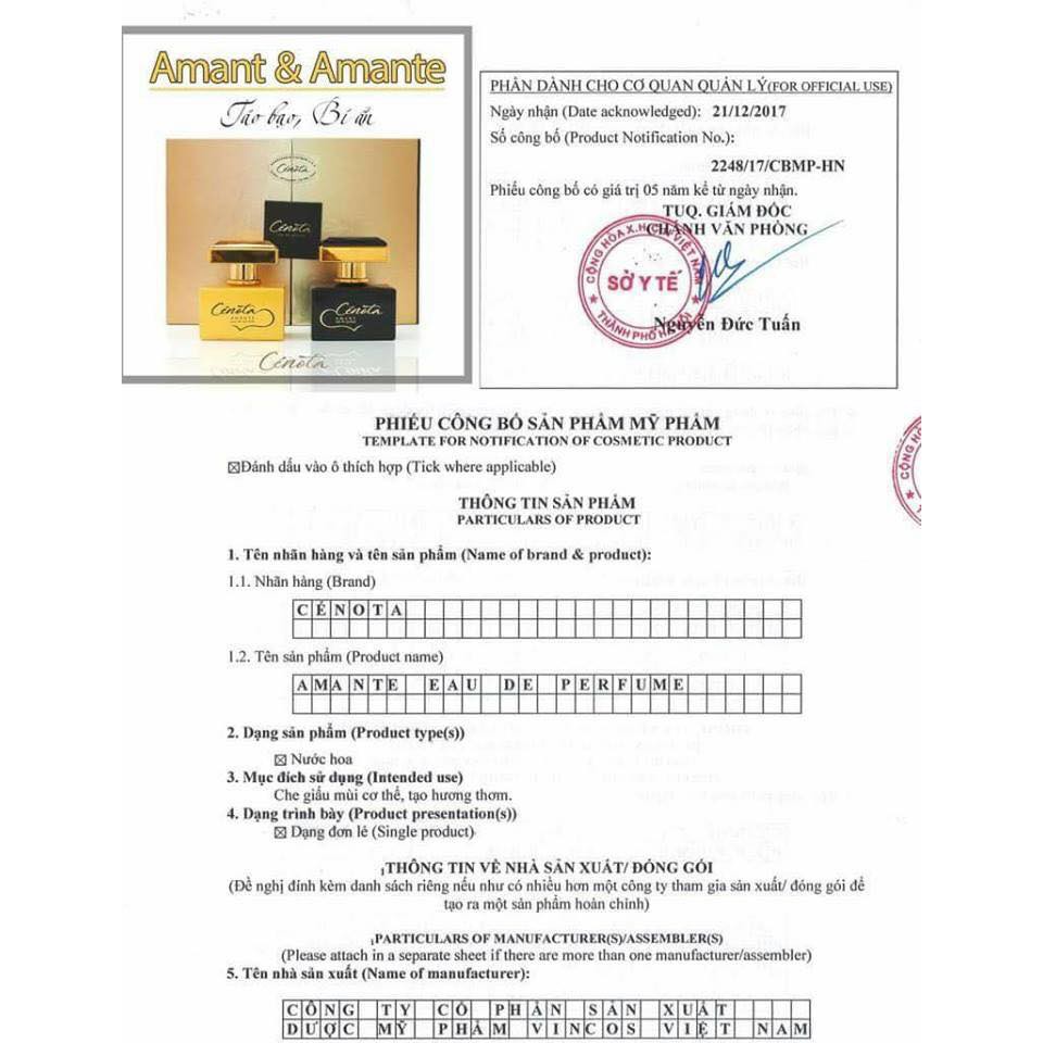 Nước Hoa Đôi 💖 Nước Hoa Đôi Couple Amant & Amante Cenota | Thế Giới Skin Care