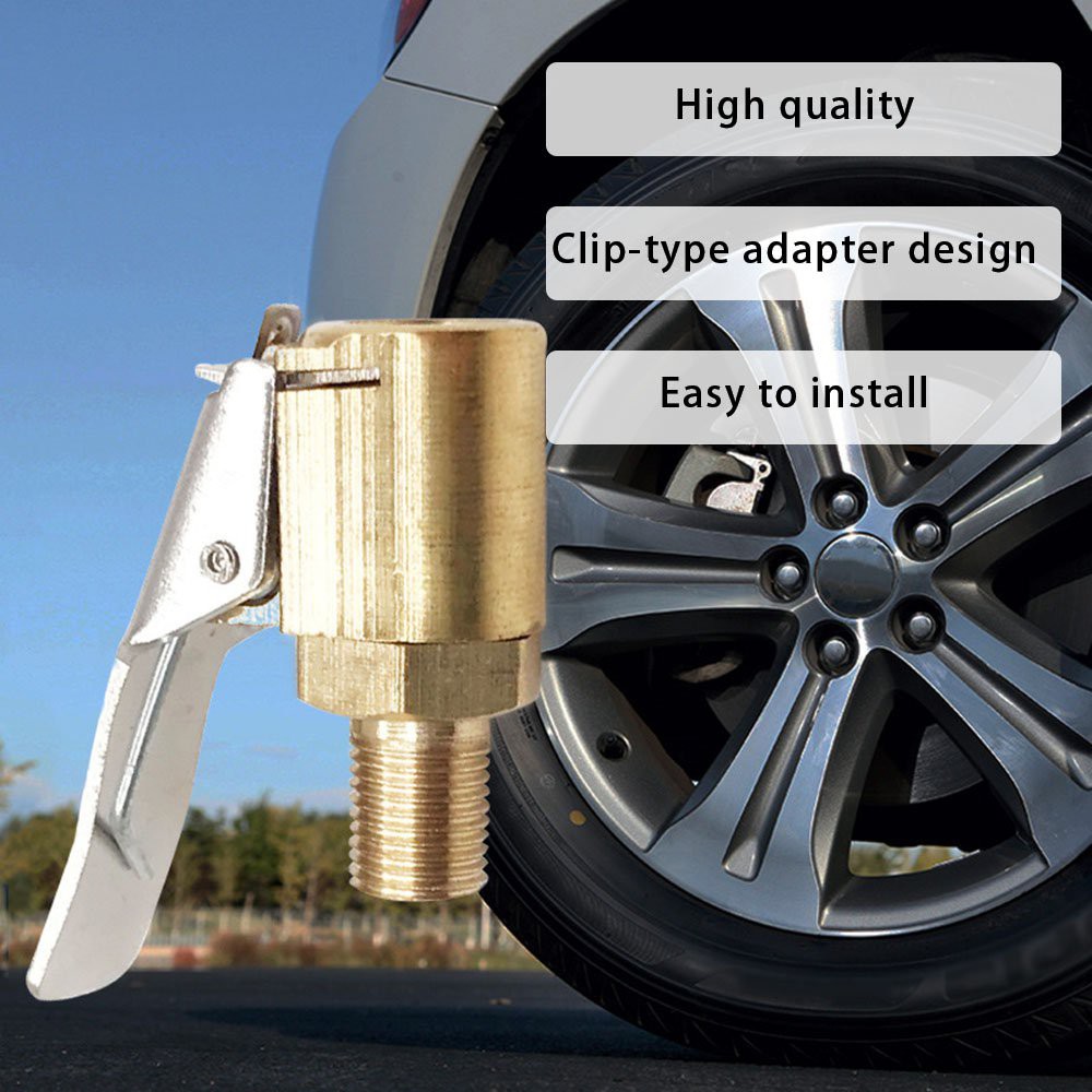 Đầu vòi bơm hơi lốp xe ô tô dạng kẹp làm từ kim loại