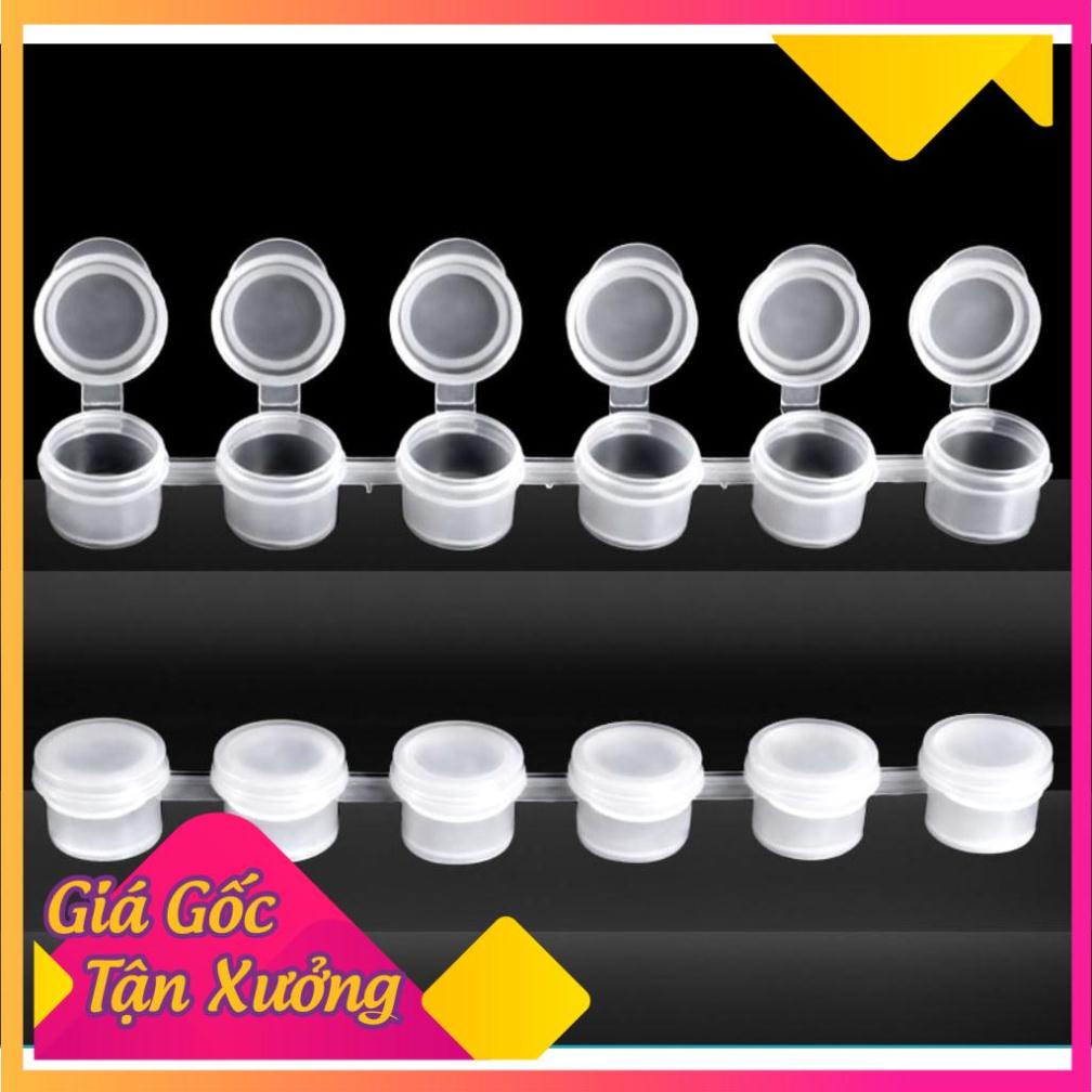 6 hủ nhựa đựng màu 2ml, 3ml, 5ml - Vỉ nhựa đựng màu - MỘC XINH