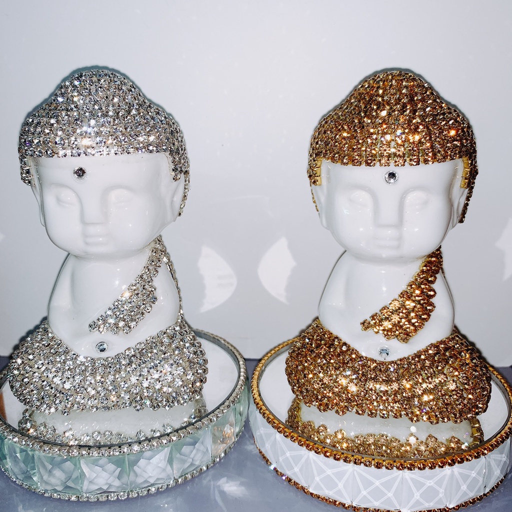 Tượng Phật Để Ô Tô - Tượng PHẬT NHƯ LAI Bằng Đá Pha Lê Để Taplo Xe Ô Tô, Văn Phòng Đem Tới Bình An