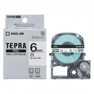 Nhãn in khổ 6mm (Tepra SS6K - chữ đen nền trắng) - tương thích máy in nhãn Epson / Tepra