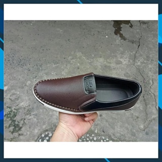 Giày lười nam da mềm 2 màu nâu và đen