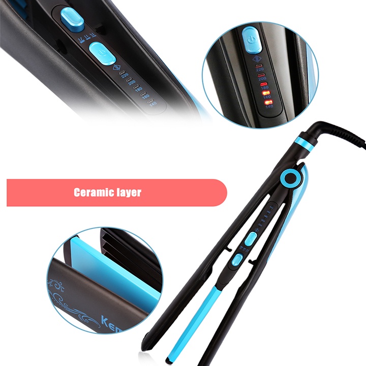 ⚡️ Bảo Hành 3 Năm ⚡️ Máy Làm Tóc 2 in 1 Duỗi Tóc Và Dập Xù Tạo Kiểu Kemei 2209 có 4 mức chỉnh nhiệt