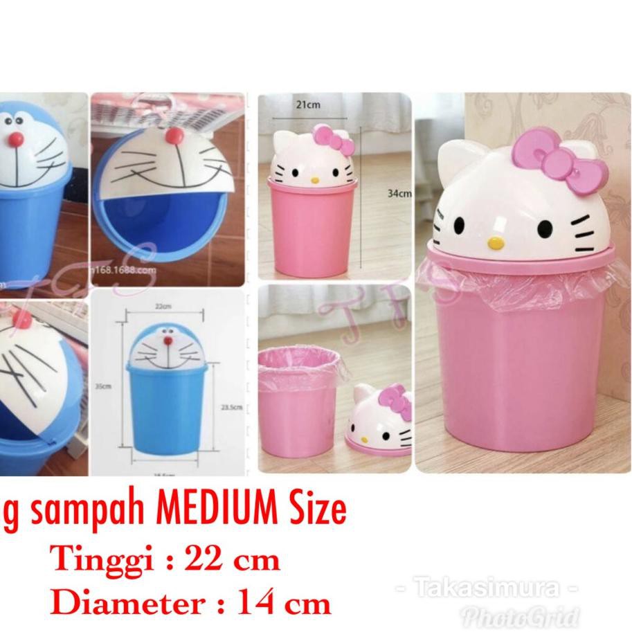 Thùng Rác Hình Mèo Máy Doraemon / Hello Kitty Đáng Yêu giá cạnh tranh