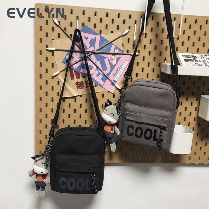 Túi Đeo Chéo canvas Màu Trơn Thời Trang Nữ Tính