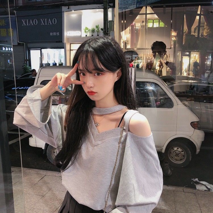 Áo Thun Khoét Vai Màu Trơn Phong Cách Hàn Quốc Thời Trang Mùa Hè Hàng Mới