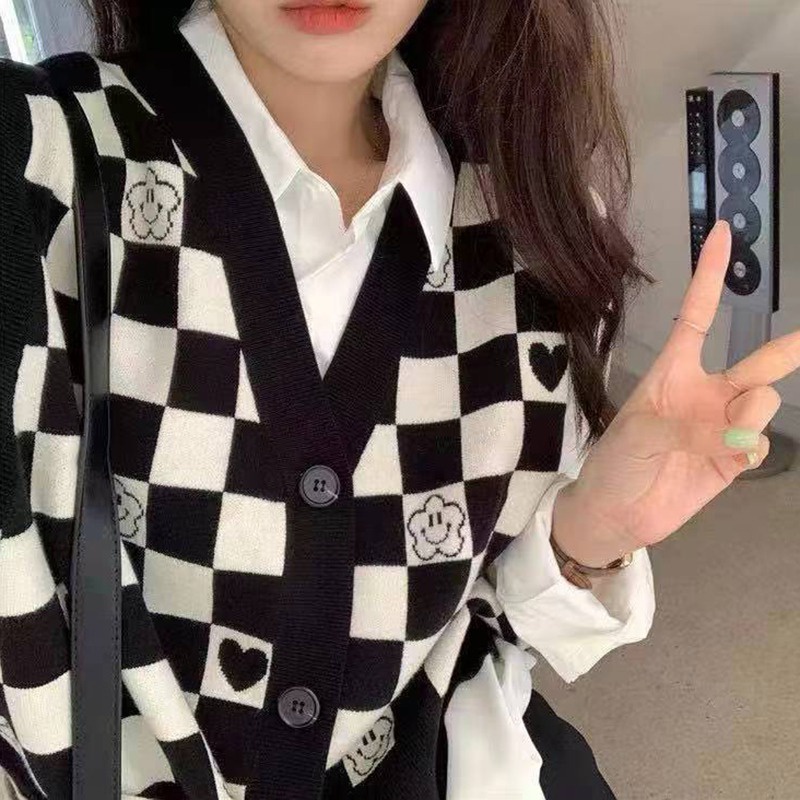 Áo croptop dệt kim sát nách cổ chữ V phong cách retro Hàn Quốc thời trang cho nữ