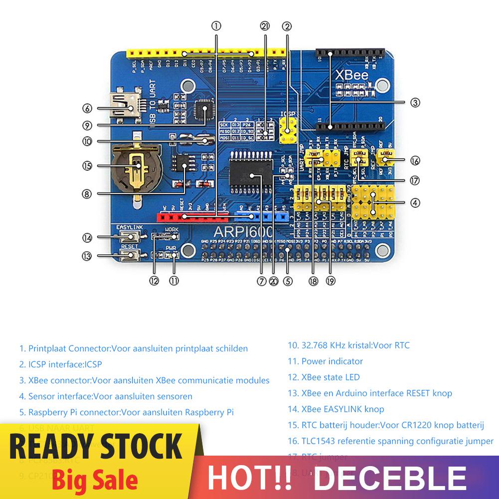 deceble Raspberry Pi 4B Expansion Board Supports XBee Modules for Computer Python
