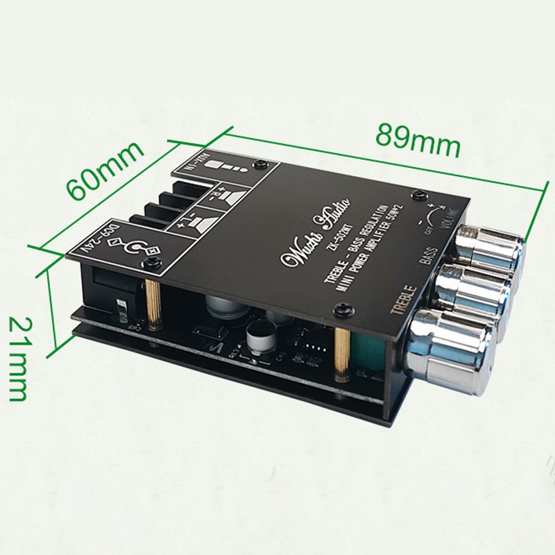 ZK-502MT Bluetooth 5.0 Subwoofer Amplifier Board 2.0 Channel High Power Audio Stereo Amplifier Board 2X50W Bass AMP