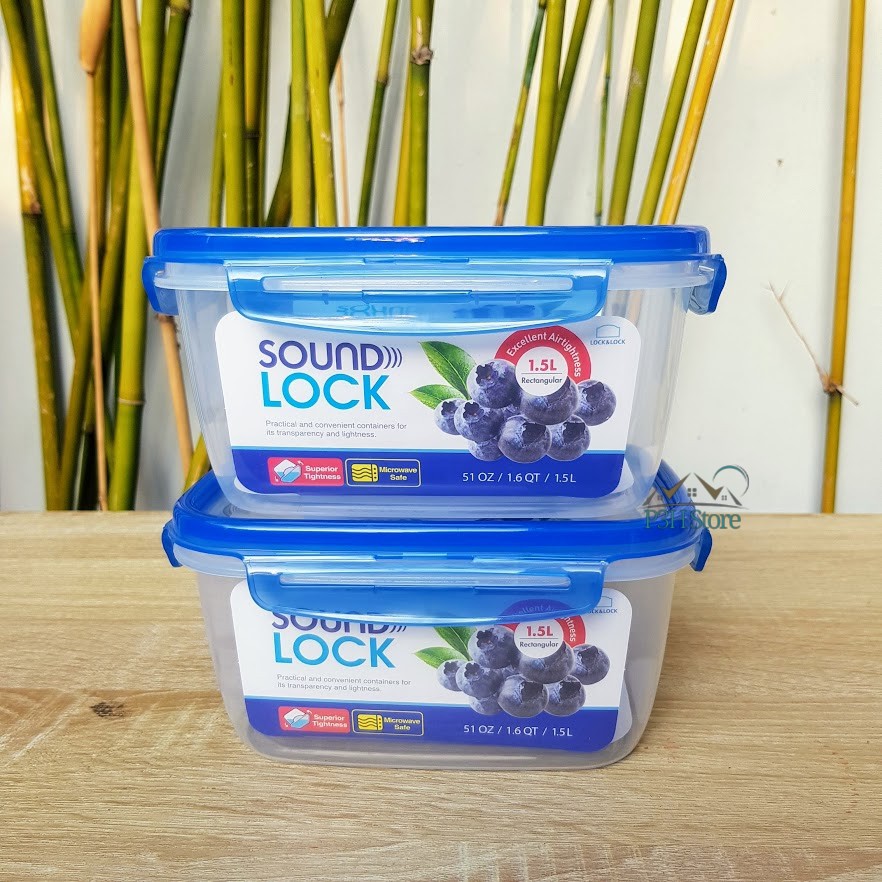 Hộp bảo quản Lock&amp;Lock Sound Lock dung tích 1.5L hình chữ nhật LEP552