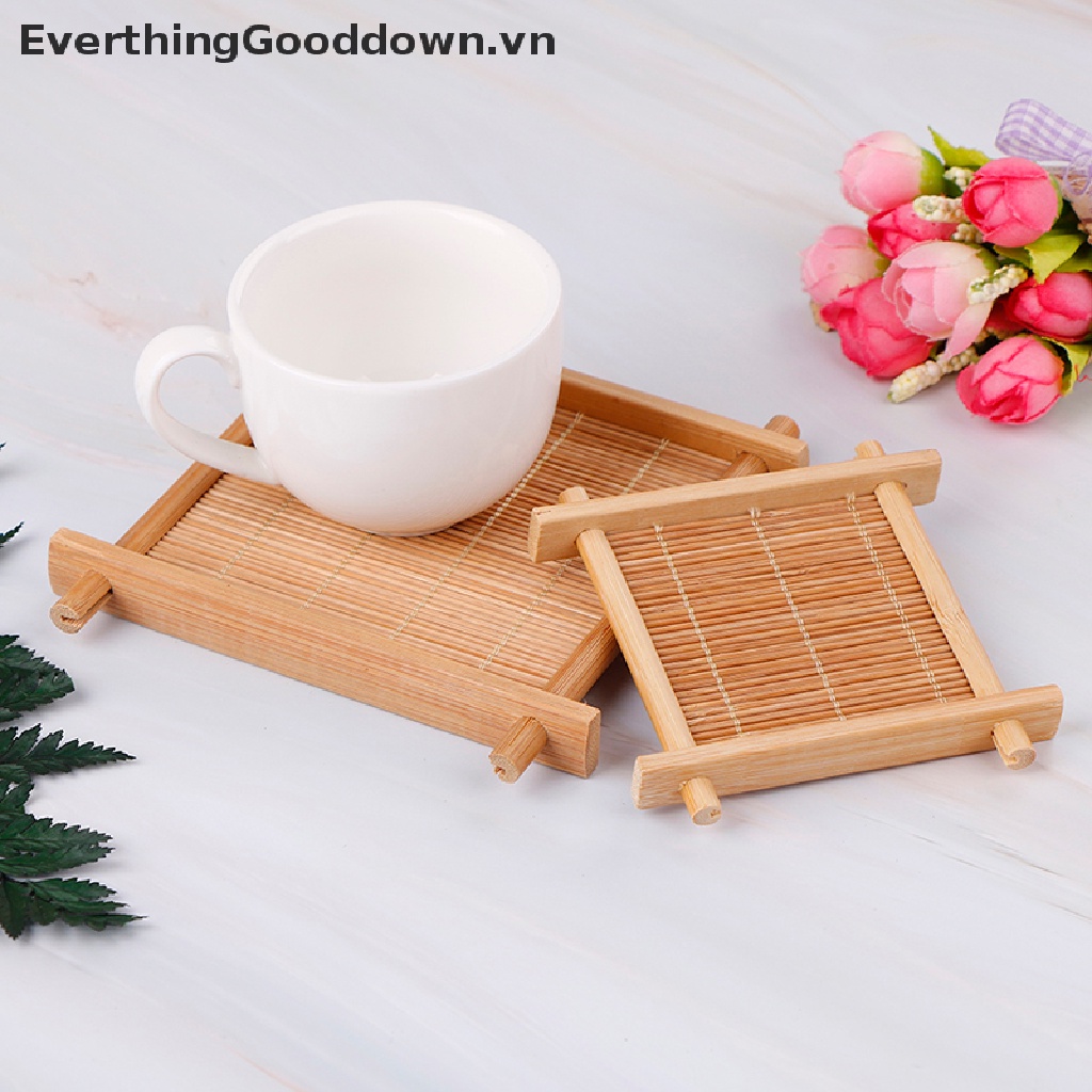 Everthinggood Phụ Kiện Đế Lót Cốc Trà Bằng Tre Trang Trí Nhà Bếp