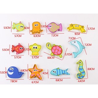 Bộ Đồ Chơi Câu Cá Gỗ 32 Con Cho Bé