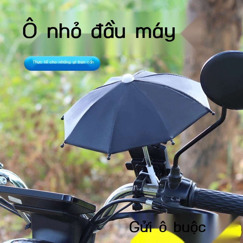 OĐầu máy Đài Loan ô dù nhỏ đồ chơi phù hợp với giá đỡ điện thoại di động chống cưỡi takeaway khung thấm nước