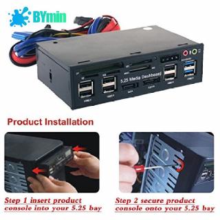 HUB đa năng có ngăn đọc thẻ cổng USB cổng 3.5mm gắn với máy tính bàn tiện dụng