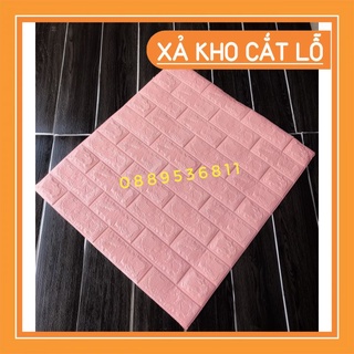 Xốp dán tường gạch 3d màu hồng phấn bản đủ 70x70cm nhập khẩu cao cấp dán tường chống ẩm mốc