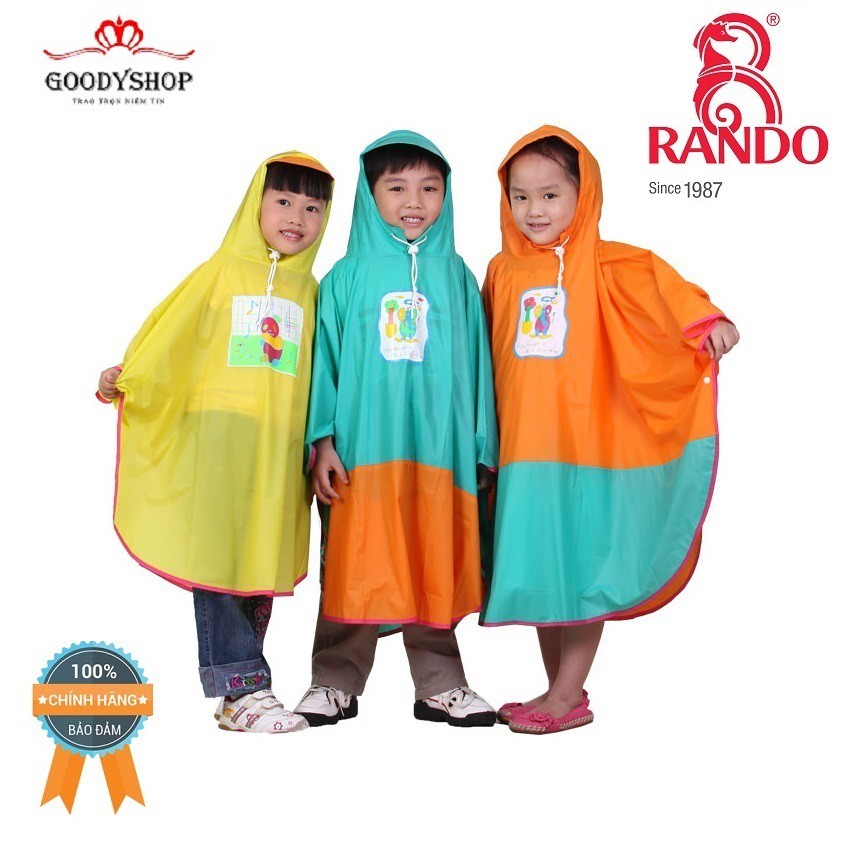 [Áo mưa bướm trẻ em Rando CPPM-07]  Size 1  dành cho bé có chiều cao 0.8 – 0.9 m GOODYSHOP