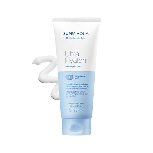 Sữa rửa mặt Missha Super Aqua Ultra Hyalon Foaming Cleanser 200ML