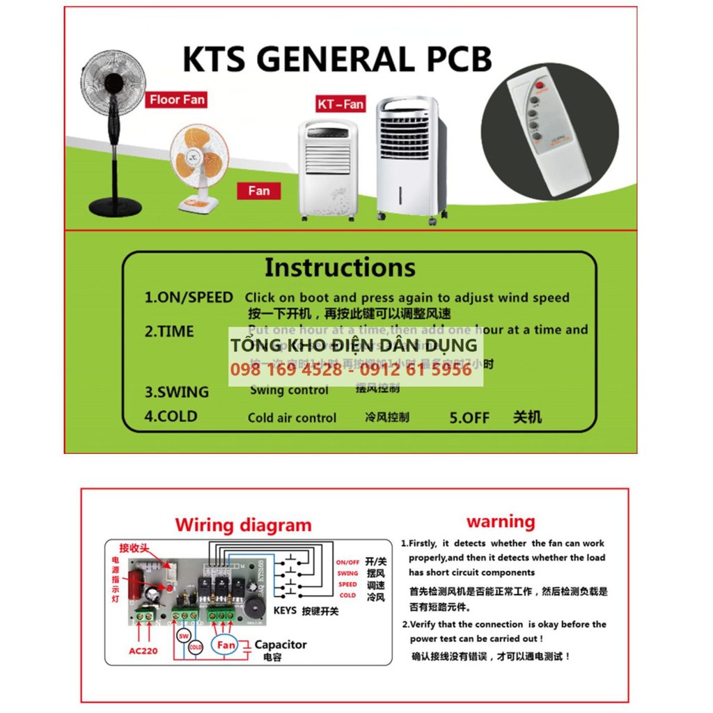 [SỈ LẺ] Bo mạch điều khiển các loại quạt, điều hòa hơi nước công suất lớn