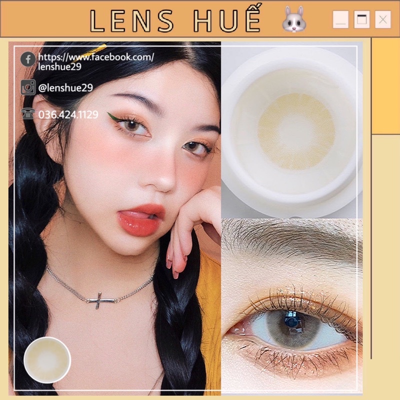 ✨Lens kính áp tròng màu nâu BROWN tây nhẹ tone Hàn Quốc - Lens Huế