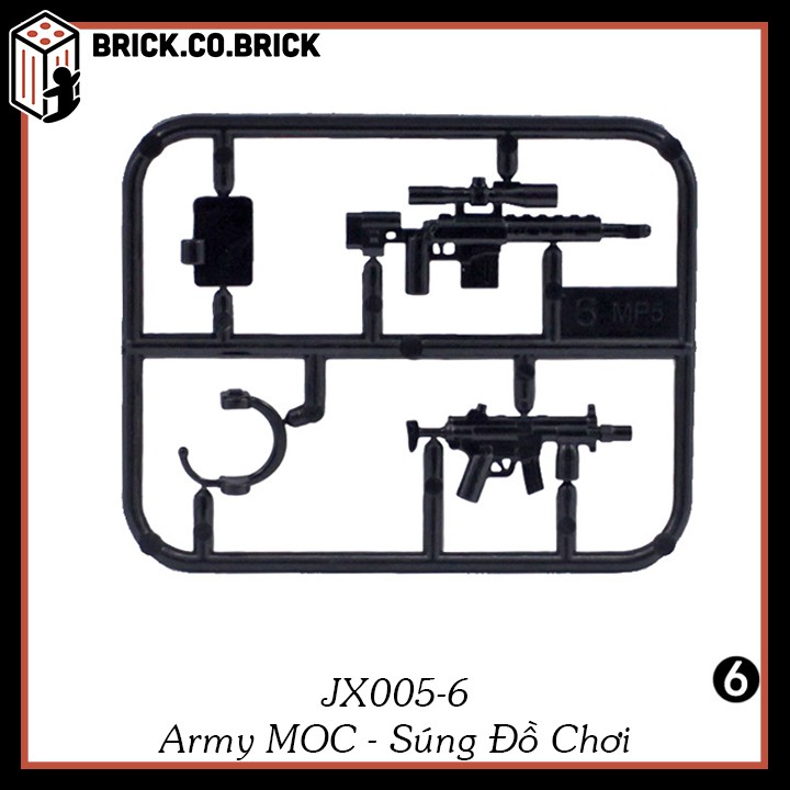 Phụ kiện MOC Army Vũ Khí Vỉ Súng Máy Đồ Chơi Lắp Ráp Minifig Non Lego Mô Hình Sáng Tạo Trang Trí Quân Đội JX005