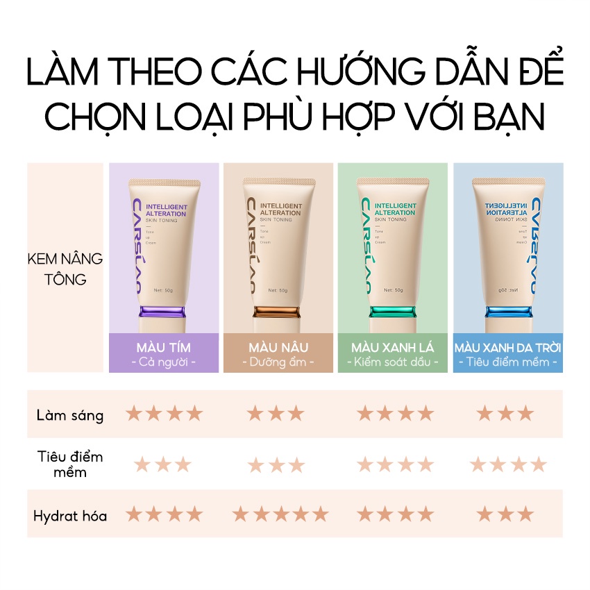 Kem Nâng Tông Da Carslan Kem Lười nâng tone Giúp Dưỡng Ẩm Và Làm Sáng Da 50g
