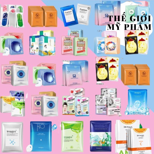 Mặt nạ dưỡng da MIX nhiều loại Bioaqua, Images - mặt nạ giấy dưỡng trắng da mụn cấp ẩm thải độc