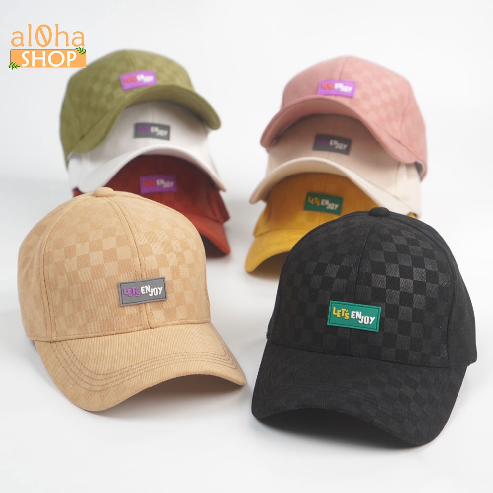 Mũ lưỡi trai - nón Ulzzang kết thêu tem LET'S ENJOY unisex nam nữ chống nắng phong cách thời trang, cá tính