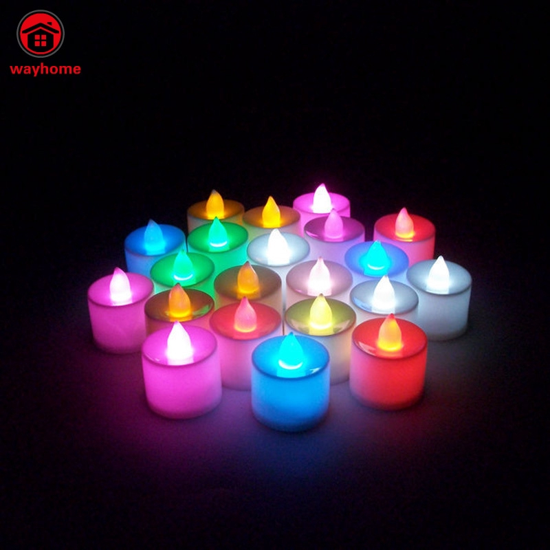 24Pcs Floating Flameless LED Tealight Tea Candles Light for Wedding Birthday Party Decoration Lamp 