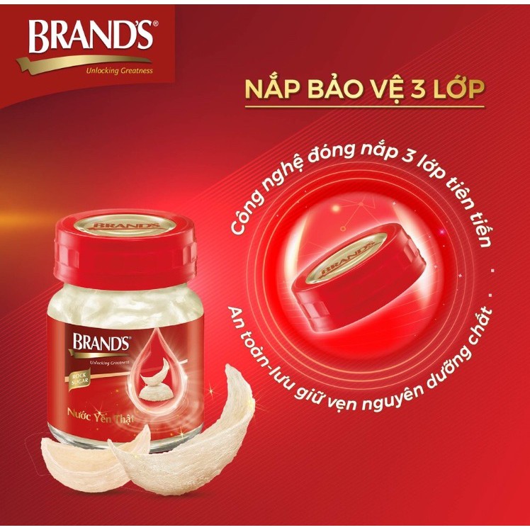 Nước yến thật Brand’s đường phèn hộp 6 hũ x 42g