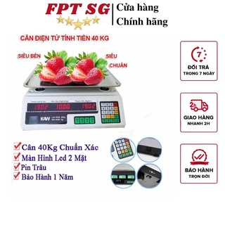 Cân điện tử tính tiền mini, Cân Điện Tử Tính Tiền 40kg KAW Giá Tốt - Cảnh báo hết pin và tự động tắt-CHÍNH HÃNG